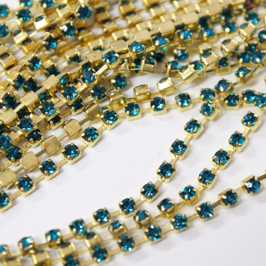Blue Zircon Preciosa Rhinestone Chain ss10