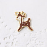 4pc Brown Deer Enamel Charms