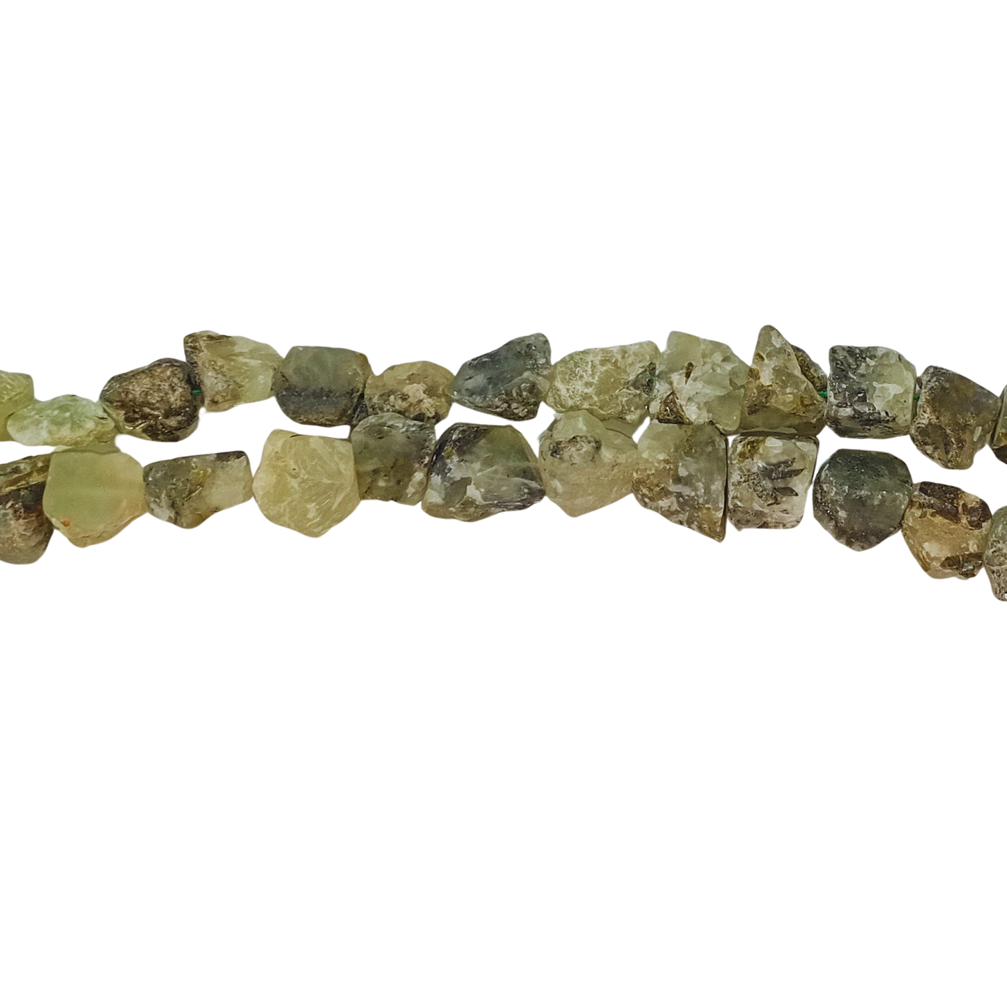 String Of Rough Prehnite Chip Beads