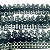 7m Leaf Pattern Black Wide Lace