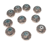 10pc 20mm Antique Silver Rondelle Acrylic Beads