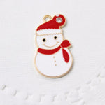 4pc Christmas Snowman Enamel Charms