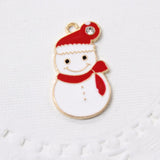 4pc Christmas Snowman Enamel Charms