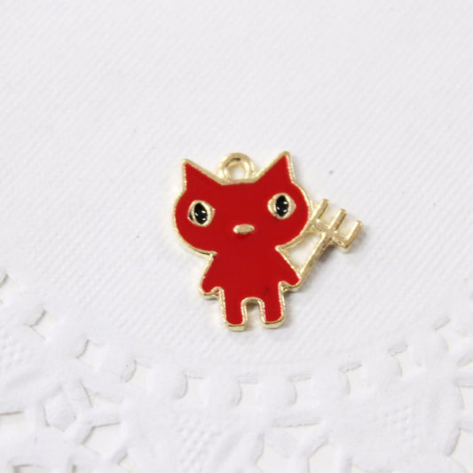 4pc Cute Red Devil Enamel Charms