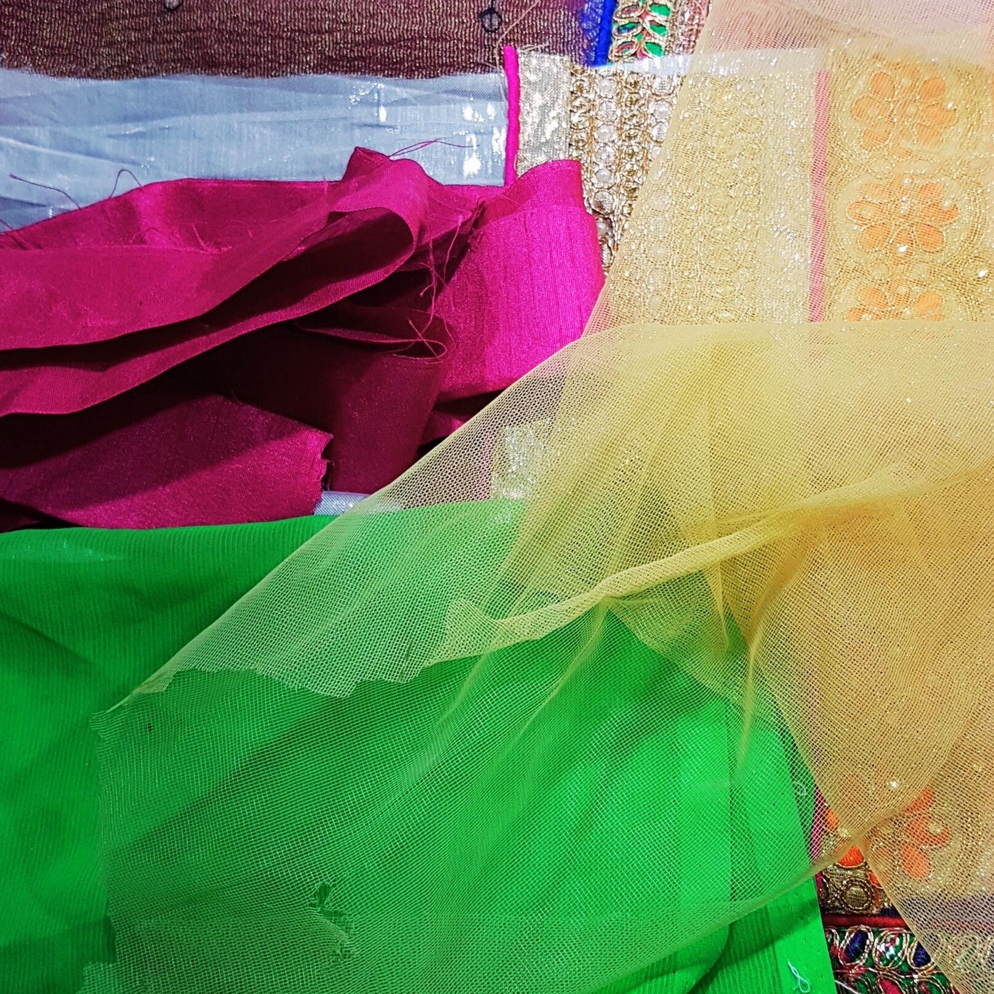ONLY 3 LEFT!! Sari Trims and Fabric Scraps Bundle