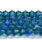 Blue Electroplated Crystal Bicone Beads