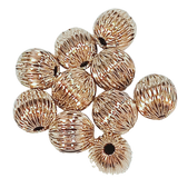 10pc 16mm Gold Round Fluted Beads