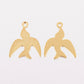 10pc Stainless Steel Gold Swallow Charms