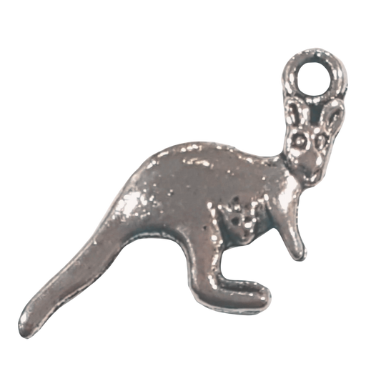 10pc Silver Kangaroo & Joey Charms