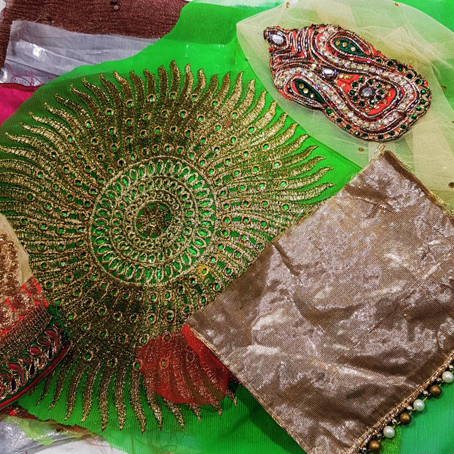 ONLY 3 LEFT!! Sari Trims and Fabric Scraps Bundle