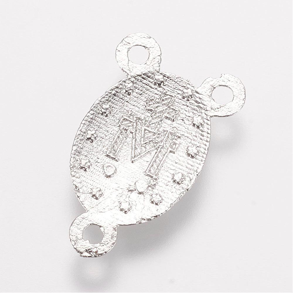 10pc Silver Rosary Charm Connectors