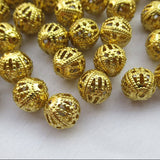 25pc Gold Filigree Round Beads 8mm