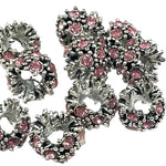 1pc Purple European Rhinestone Rondelle Bead