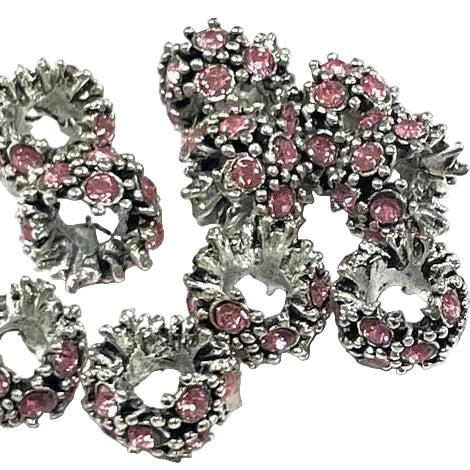 1pc Purple European Rhinestone Rondelle Bead