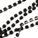 Jet Black Rhinestone Chain 2mmx1m