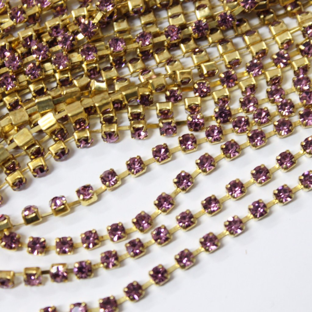 Light Amethyst Preciosa Rhinestone Chain ss8