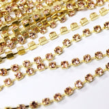Light Peach Preciosa Rhinestone Chain ss8