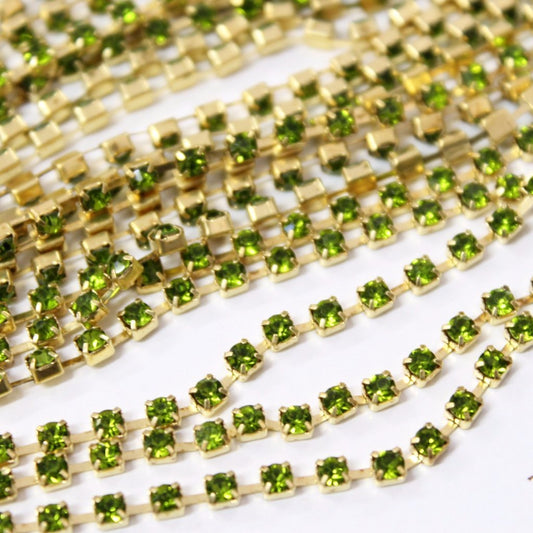 Olivine Preciosa Rhinestone Chain ss8