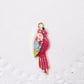 4pc Pink Enamel Parrot Bird Charms