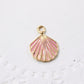 4pc Pink Enamel Shell Charms