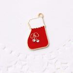 4pc Red and White Christmas Stocking Charms