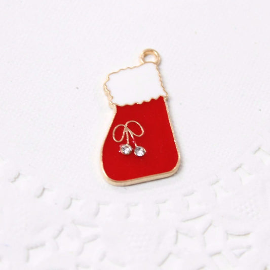 4pc Red and White Christmas Stocking Charms