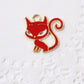 4pc Red Cat Enamel Charms