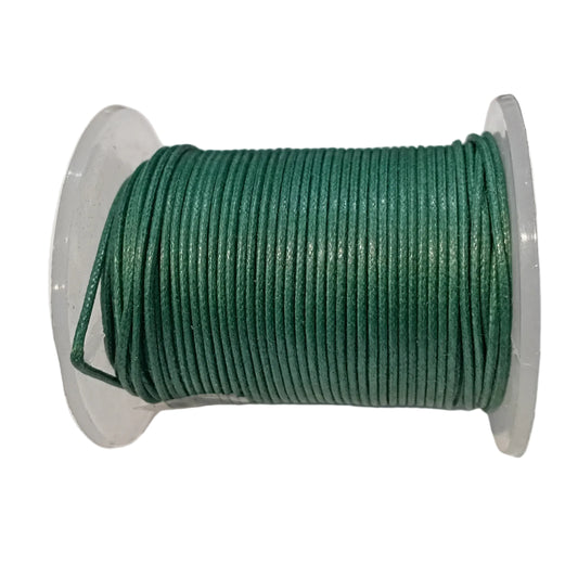25M 0.5mm Dark Green Waxed Cotton Cord