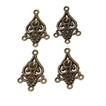 4pc Bronze Filigree Multi Loop Connectors
