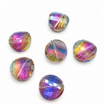 6pc Crystal Glass Curved AB Coin Beads