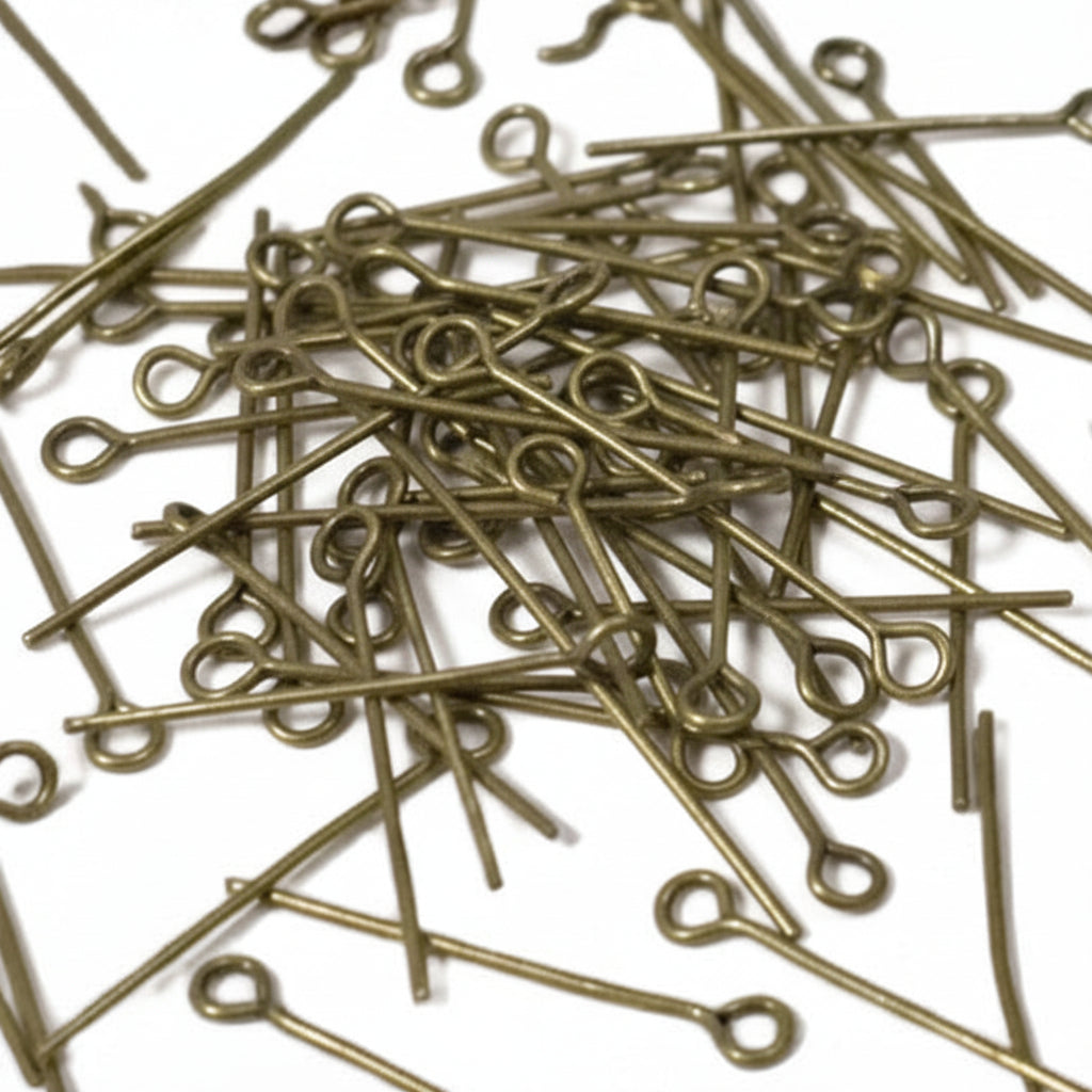 50pc Bronze 2.5cm Eye Pins