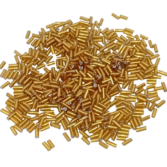 15g 6mm Dark Gold S/L Bugle Beads