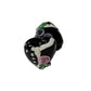2pc Black & White Floral Lampwork Beads