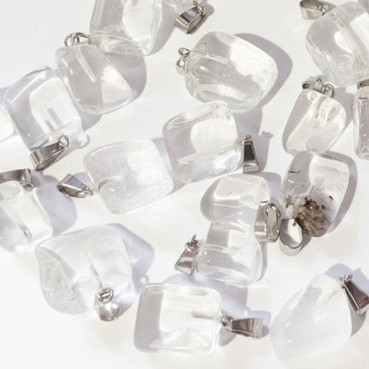 Clear Quartz Nugget Pendant with Bail