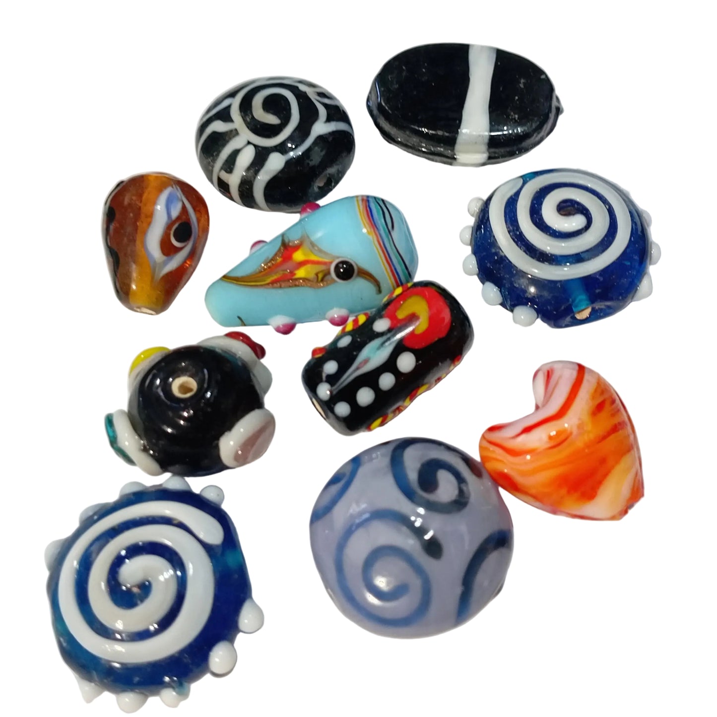 10pc Galaxy Quest Lampwork Beads