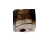 1pc 25mm Clear, Black & Silver Lampwork Bead