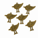 6pc Bronze Bird Pendants