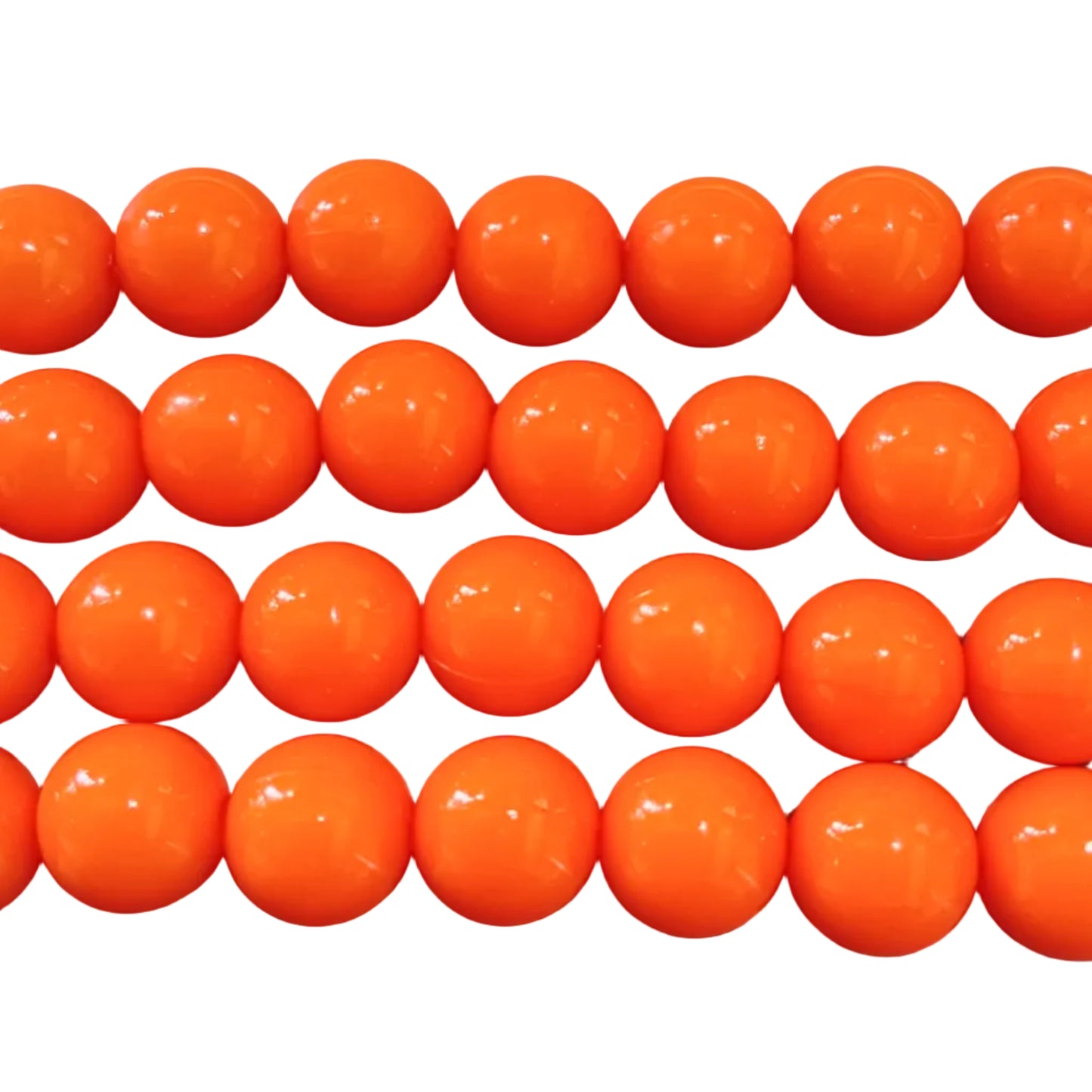 10mm Orange Round Acrylic Beads