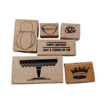 SALE! 6pc Wooden Rubber Stamp Pack