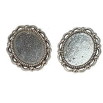 2pc Silver Oval Cabochons