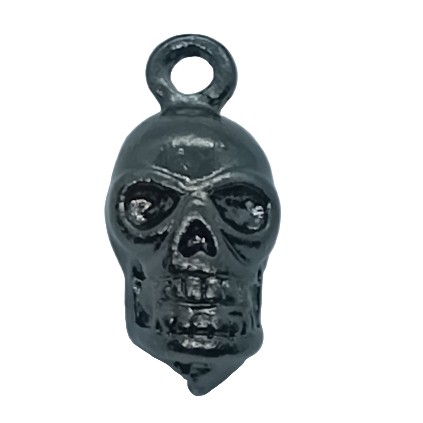 6pc Gunmetal Black Skull Charms