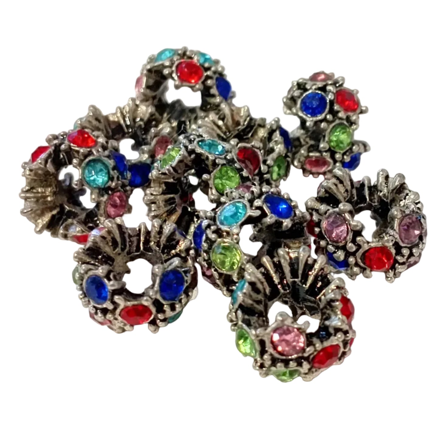 1pc Multi Colour European Rhinestone Rondelle Bead