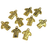 10pc Gold Soccer Shirt Charms