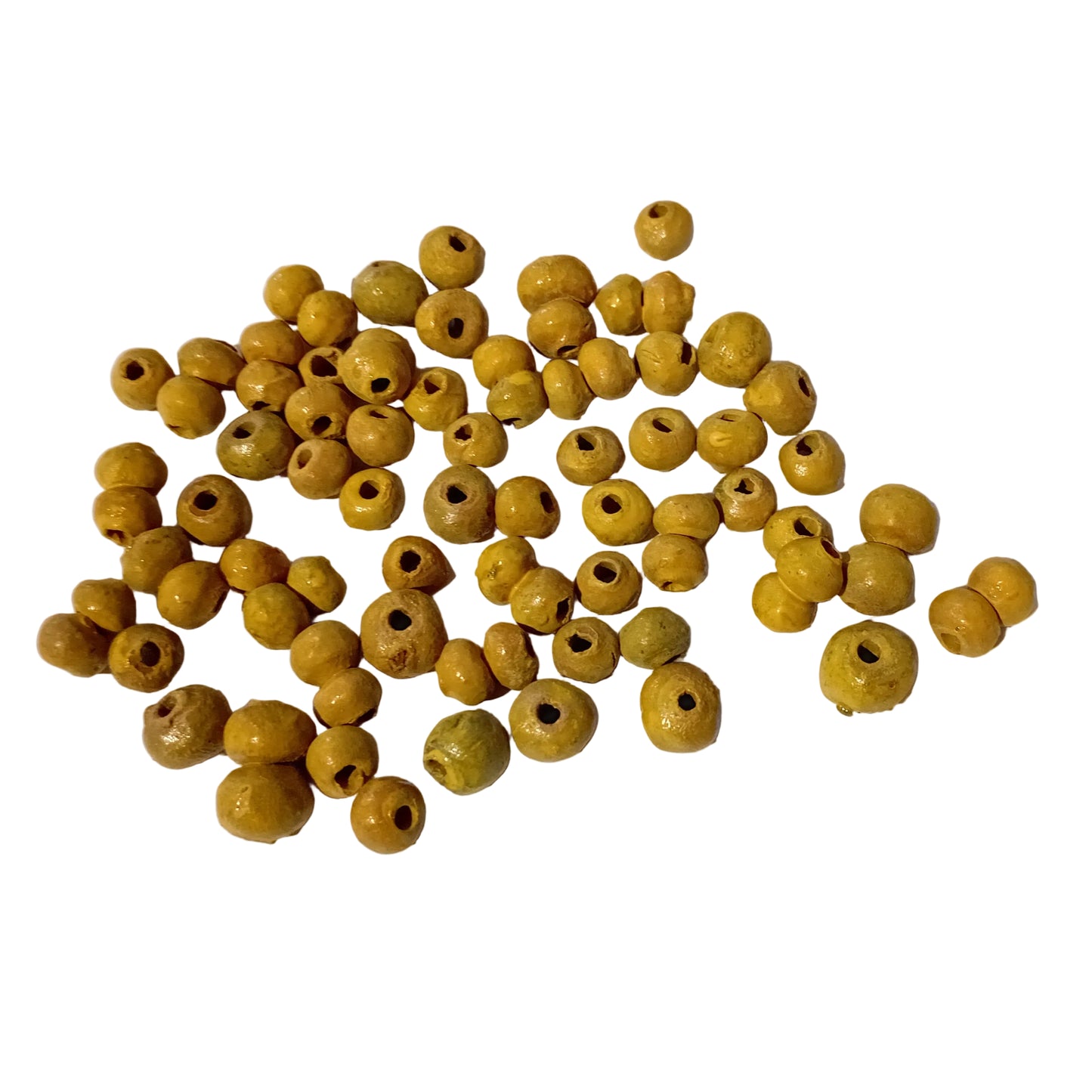 30pc 8mm Yellow Rustic Handmade Clay Beads