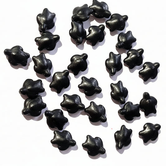 CLEARANCE! 28pc Black Howlite Turtle Beads