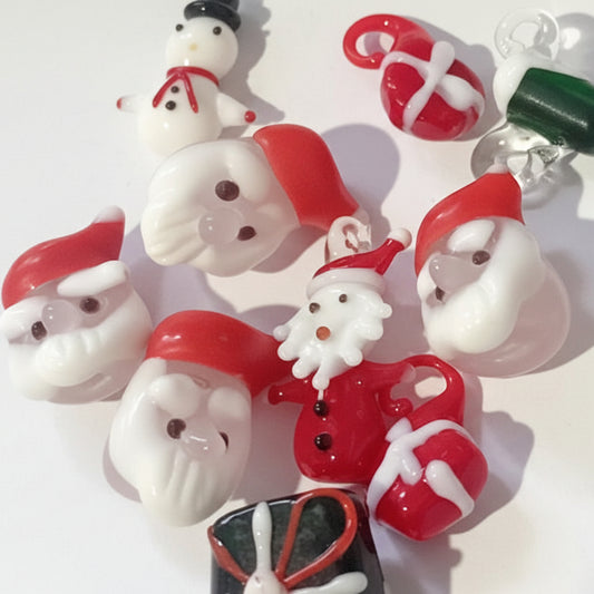 10pc Christmas Lampwork Beads