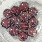 12pc 12mm Purple Glass Beads With White Swirls