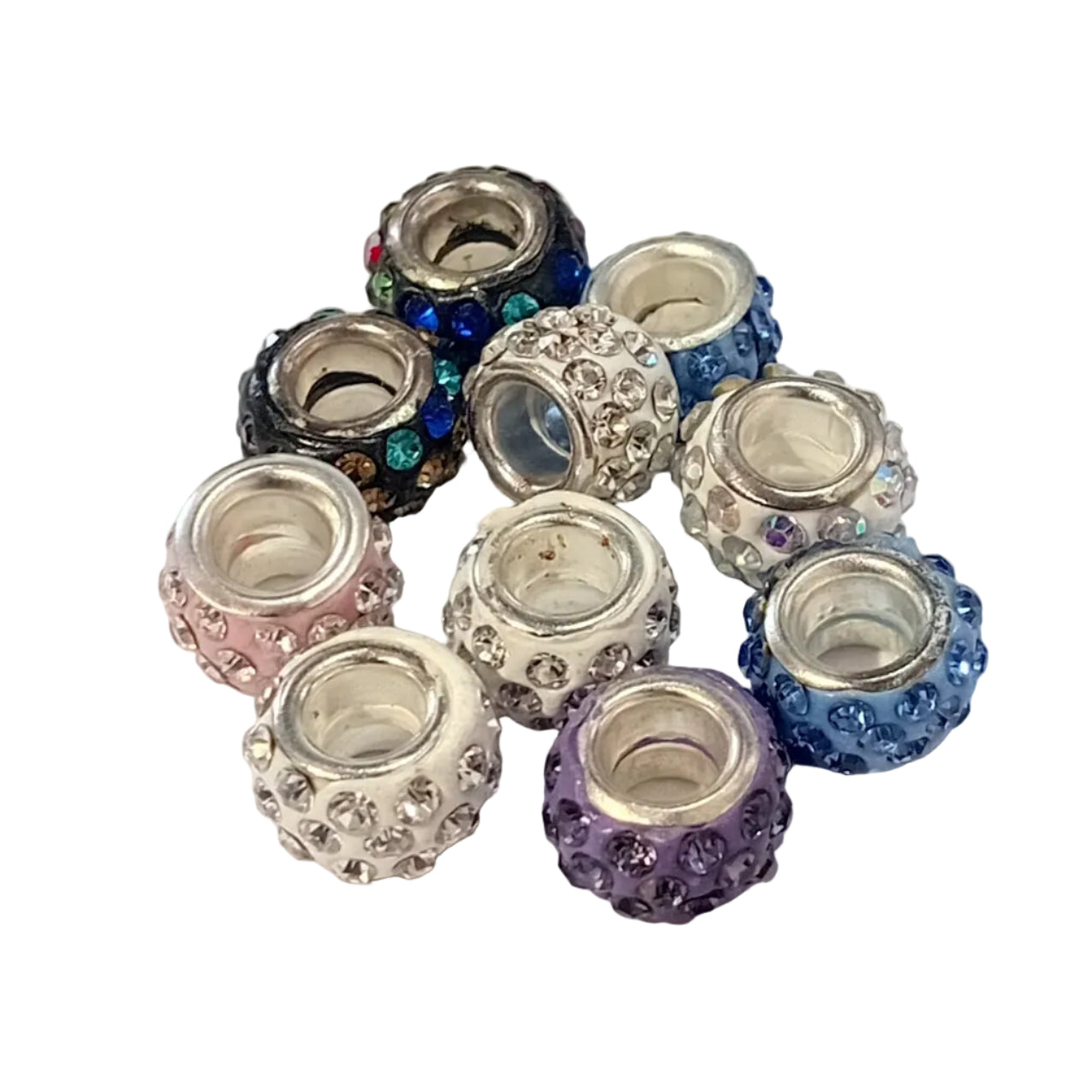 10pc Mix Of European Rhinestone Beads
