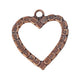 Copper Heart Pendant With Rhinestones