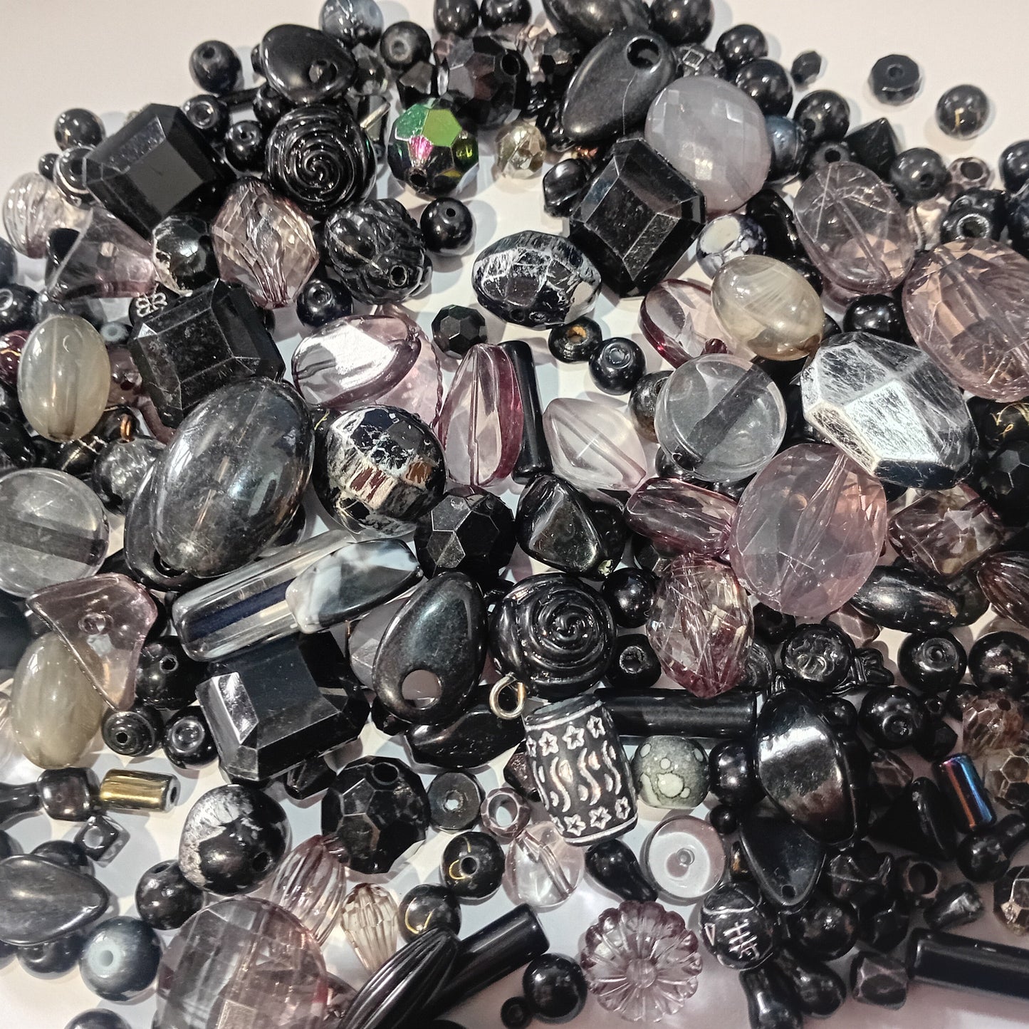 SALE! Large Bag Of Black & Silver Acrylic Beads